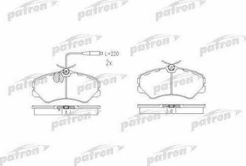 Patron PBP510 - Тормозные колодки, дисковые, комплект autospares.lv