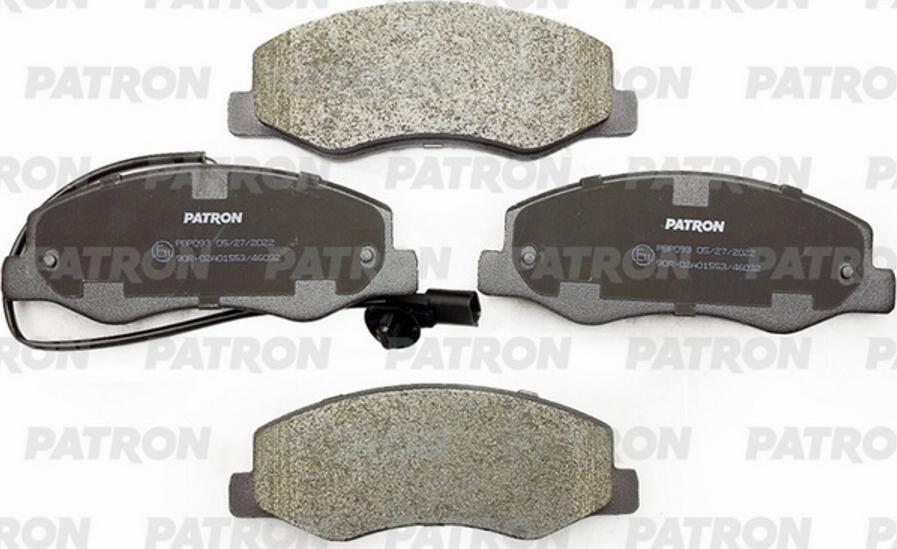 Patron PBP093 - Тормозные колодки, дисковые, комплект autospares.lv