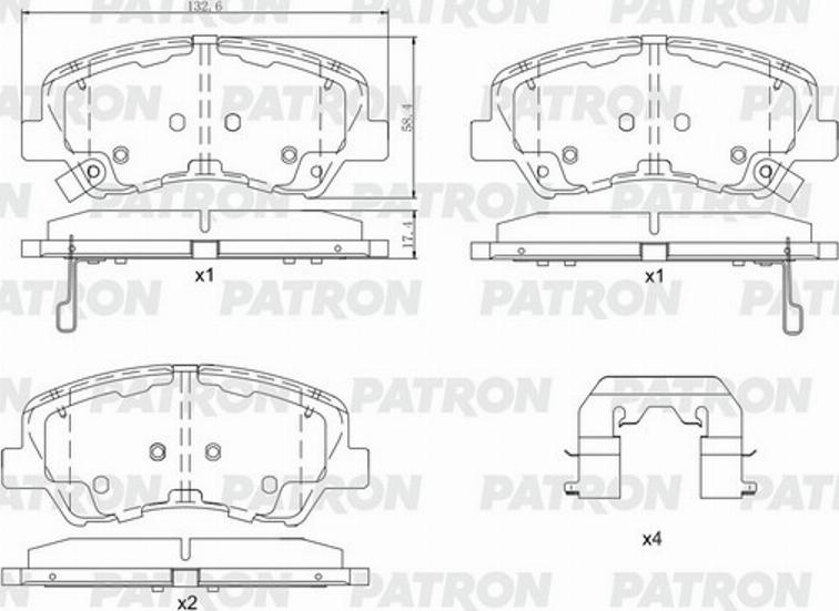 Patron PBP017 - Тормозные колодки, дисковые, комплект autospares.lv