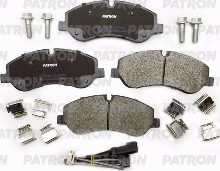 Patron PBP071 - Тормозные колодки, дисковые, комплект autospares.lv