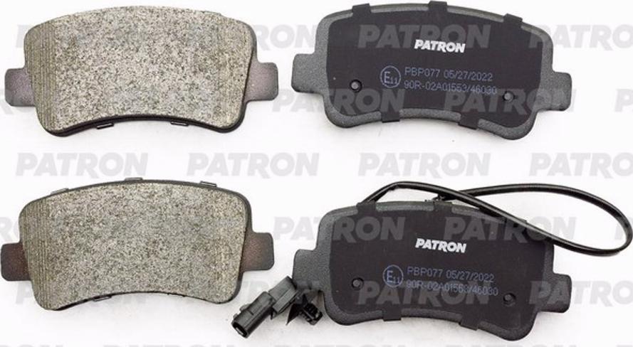 Patron PBP077 - Тормозные колодки, дисковые, комплект autospares.lv