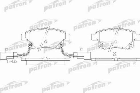 Patron PBP1930 - Тормозные колодки, дисковые, комплект autospares.lv