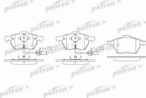 Patron PBP1495 - Тормозные колодки, дисковые, комплект autospares.lv