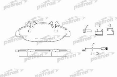 Patron PBP1493 - Тормозные колодки, дисковые, комплект autospares.lv