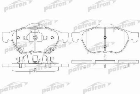 Patron PBP1447 - Тормозные колодки, дисковые, комплект autospares.lv