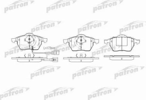 Patron PBP1463 - Тормозные колодки, дисковые, комплект autospares.lv