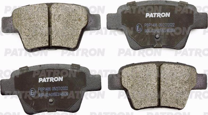 Patron PBP1486 - Тормозные колодки, дисковые, комплект autospares.lv