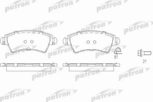 Patron PBP1599 - Тормозные колодки, дисковые, комплект autospares.lv