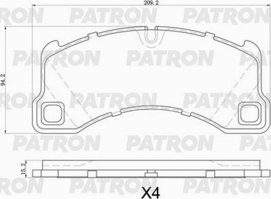 Patron PBP1560 - Тормозные колодки, дисковые, комплект autospares.lv