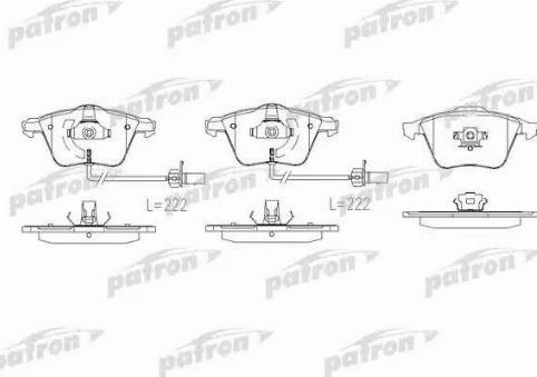 Patron PBP1765 - Тормозные колодки, дисковые, комплект autospares.lv