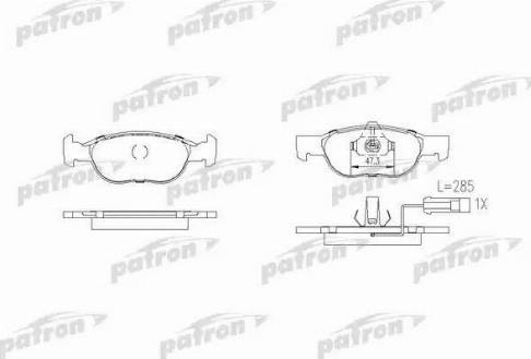 Patron PBP1160 - Тормозные колодки, дисковые, комплект autospares.lv