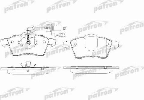 Patron PBP1163 - Тормозные колодки, дисковые, комплект autospares.lv