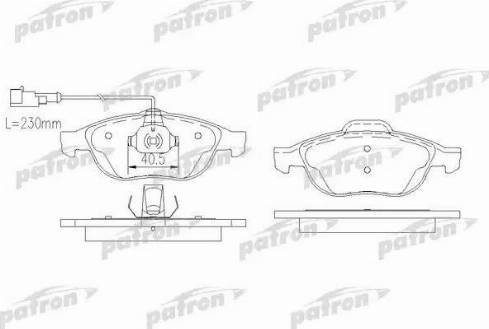 Patron PBP1134 - Тормозные колодки, дисковые, комплект autospares.lv