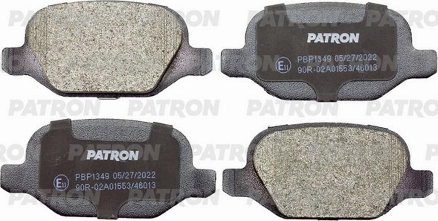 Patron PBP1349 - Тормозные колодки, дисковые, комплект autospares.lv