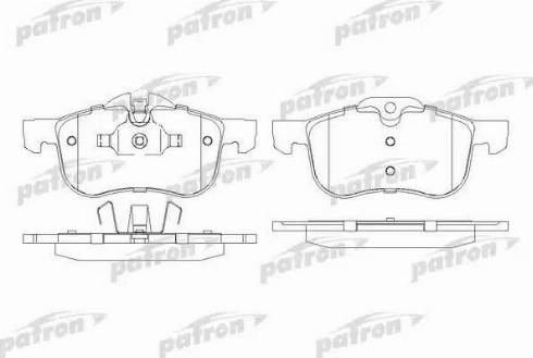 Patron PBP1355 - Тормозные колодки, дисковые, комплект autospares.lv