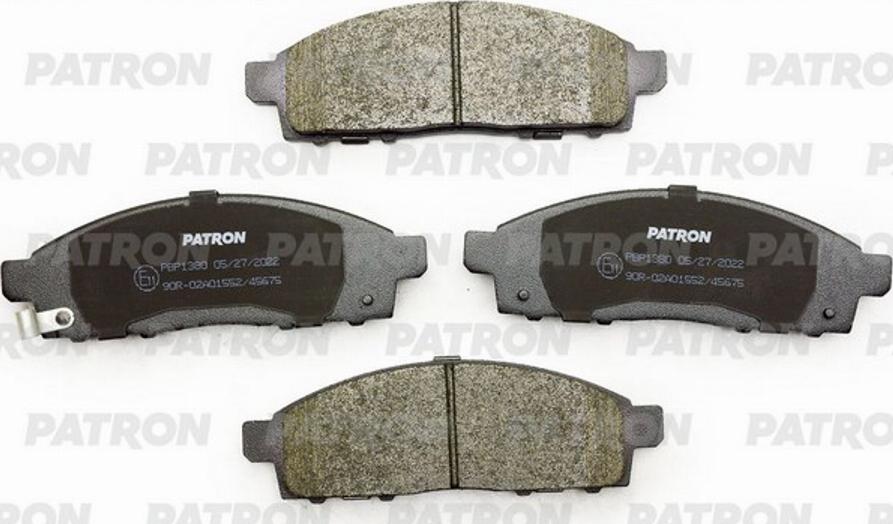 Patron PBP1380 - Тормозные колодки, дисковые, комплект autospares.lv