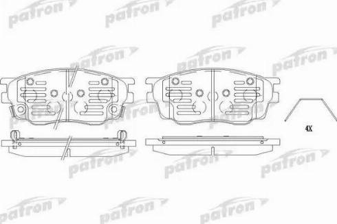 Patron PBP1707 - Тормозные колодки, дисковые, комплект autospares.lv