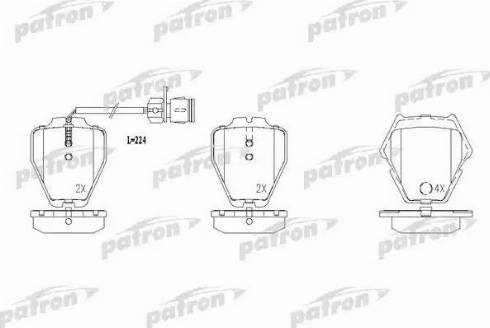 Patron PBP1710 - Тормозные колодки, дисковые, комплект autospares.lv