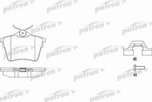 Patron PBP1727 - Тормозные колодки, дисковые, комплект autospares.lv