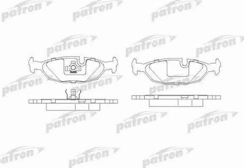 Patron PBP296 - Тормозные колодки, дисковые, комплект autospares.lv