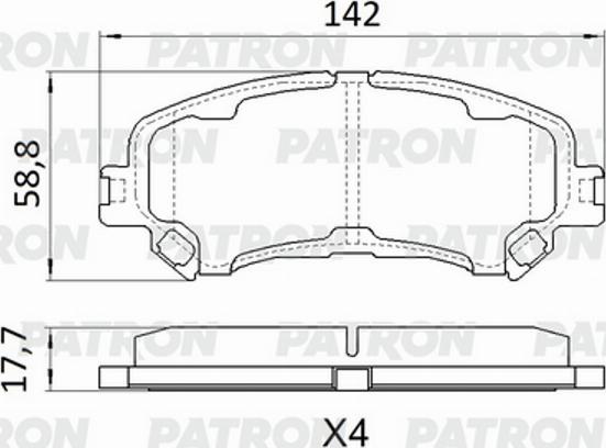 Patron PBP246 - Тормозные колодки, дисковые, комплект autospares.lv