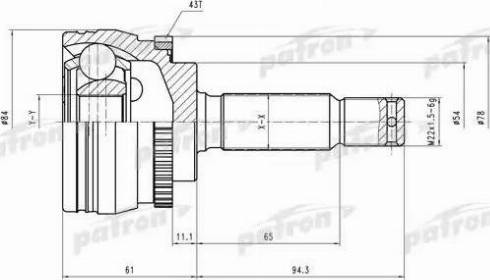 Patron PCV4324 - Шарнирный комплект, ШРУС, приводной вал autospares.lv