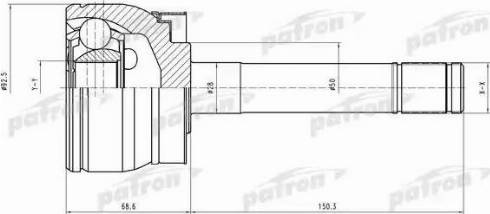 Patron PCV4722 - Шарнирный комплект, ШРУС, приводной вал autospares.lv