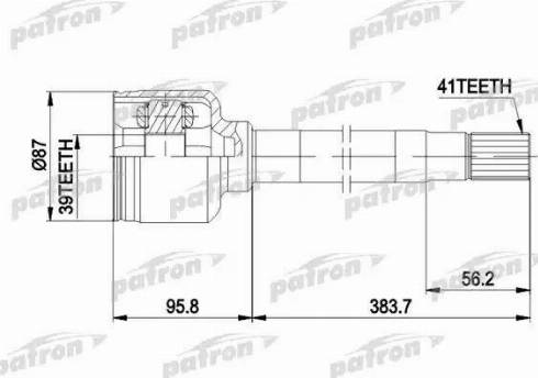 Patron PCV5014 - Шарнирный комплект, ШРУС, приводной вал autospares.lv