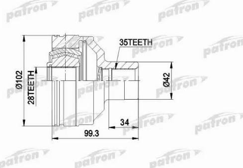 Patron PCV5013 - Шарнирный комплект, ШРУС, приводной вал autospares.lv