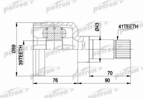 Patron PCV5020 - Шарнирный комплект, ШРУС, приводной вал autospares.lv