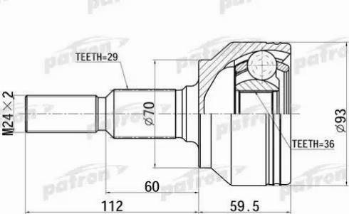 Patron PCV6879 - Шарнирный комплект, ШРУС, приводной вал autospares.lv