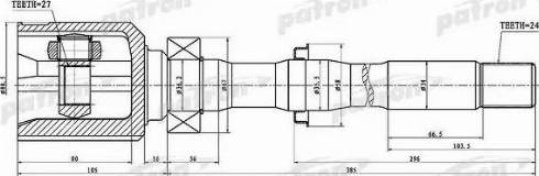 Patron PCV1459 - Шарнирный комплект, ШРУС, приводной вал autospares.lv