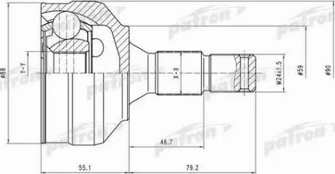 Patron PCV1455 - Шарнирный комплект, ШРУС, приводной вал autospares.lv