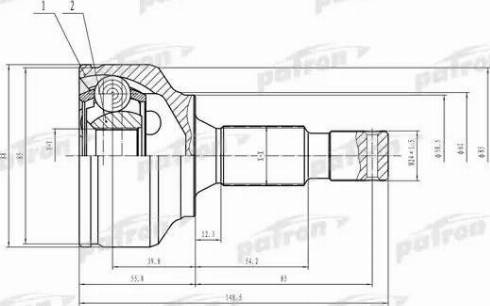 Patron PCV1469 - Шарнирный комплект, ШРУС, приводной вал autospares.lv