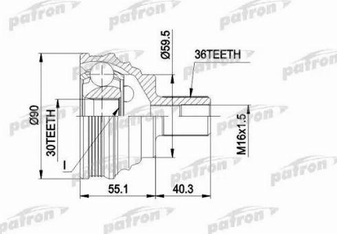 Patron PCV1467 - Шарнирный комплект, ШРУС, приводной вал autospares.lv