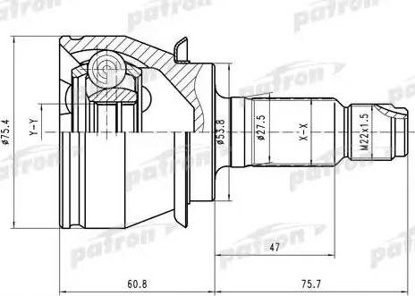 Patron PCV1480 - Шарнирный комплект, ШРУС, приводной вал autospares.lv