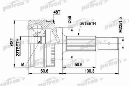 Patron PCV1483 - Шарнирный комплект, ШРУС, приводной вал autospares.lv