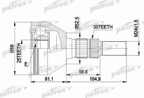 Patron PCV1420 - Шарнирный комплект, ШРУС, приводной вал autospares.lv