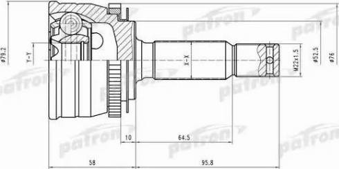 Patron PCV1545 - Шарнирный комплект, ШРУС, приводной вал autospares.lv