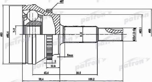 Patron PCV1559 - Шарнирный комплект, ШРУС, приводной вал autospares.lv