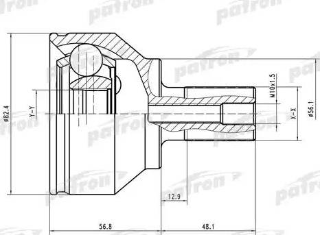 Patron PCV1563 - Шарнирный комплект, ШРУС, приводной вал autospares.lv