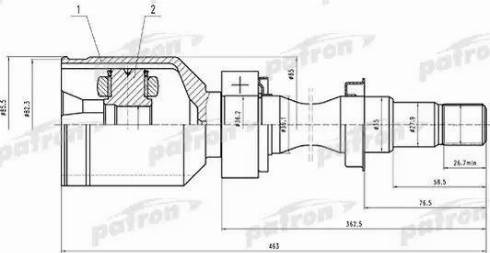 Patron PCV1567 - Шарнирный комплект, ШРУС, приводной вал autospares.lv