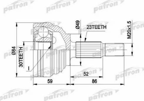 Patron PCV1501 - Шарнирный комплект, ШРУС, приводной вал autospares.lv