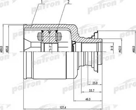 Patron PCV1512 - Шарнирный комплект, ШРУС, приводной вал autospares.lv