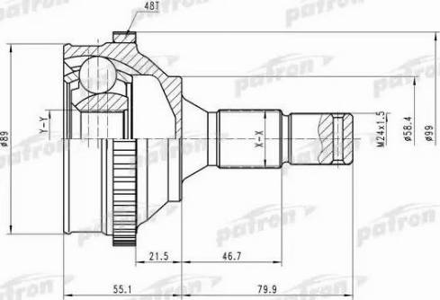 Patron PCV1585 - Шарнирный комплект, ШРУС, приводной вал autospares.lv