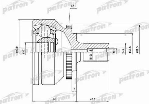 Patron PCV1538 - Шарнирный комплект, ШРУС, приводной вал autospares.lv