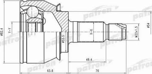 Patron PCV1520 - Шарнирный комплект, ШРУС, приводной вал autospares.lv