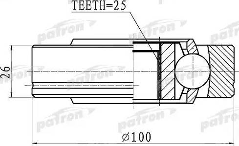 Patron PCV1094 - Шарнирный комплект, ШРУС, приводной вал autospares.lv