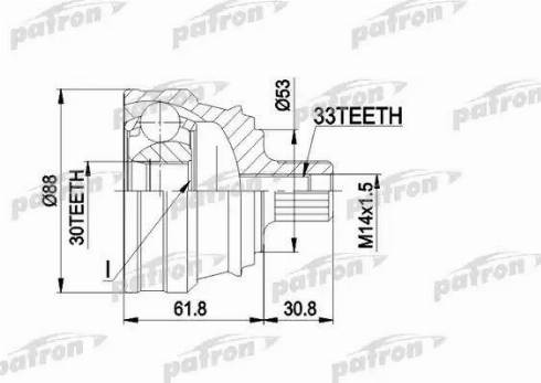 Patron PCV1091 - Шарнирный комплект, ШРУС, приводной вал autospares.lv