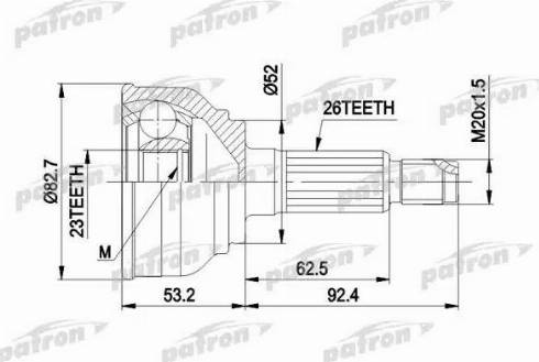 Patron PCV1069 - Шарнирный комплект, ШРУС, приводной вал autospares.lv